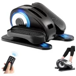 Under Desk Elliptical, Electric Foot Pedal Exerciser, Fully Assembled Seated Elliptical, Compact Portable Elliptical Machine Trainer with Control, Mini Elliptical Leg Exerciser for Home