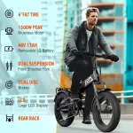 TST Electric Bike, 4.0 Fat Tire Foldable Ebike, 48V 13Ah Battery, 750W Electric Commuter Bicycle with LCD, 20" One-Step Folding Electric City Bike for Men Women, Black - Image 7