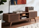 mopio Ensley 59" Walnut TV Stand for 55/60/65 inch TV - Image 2